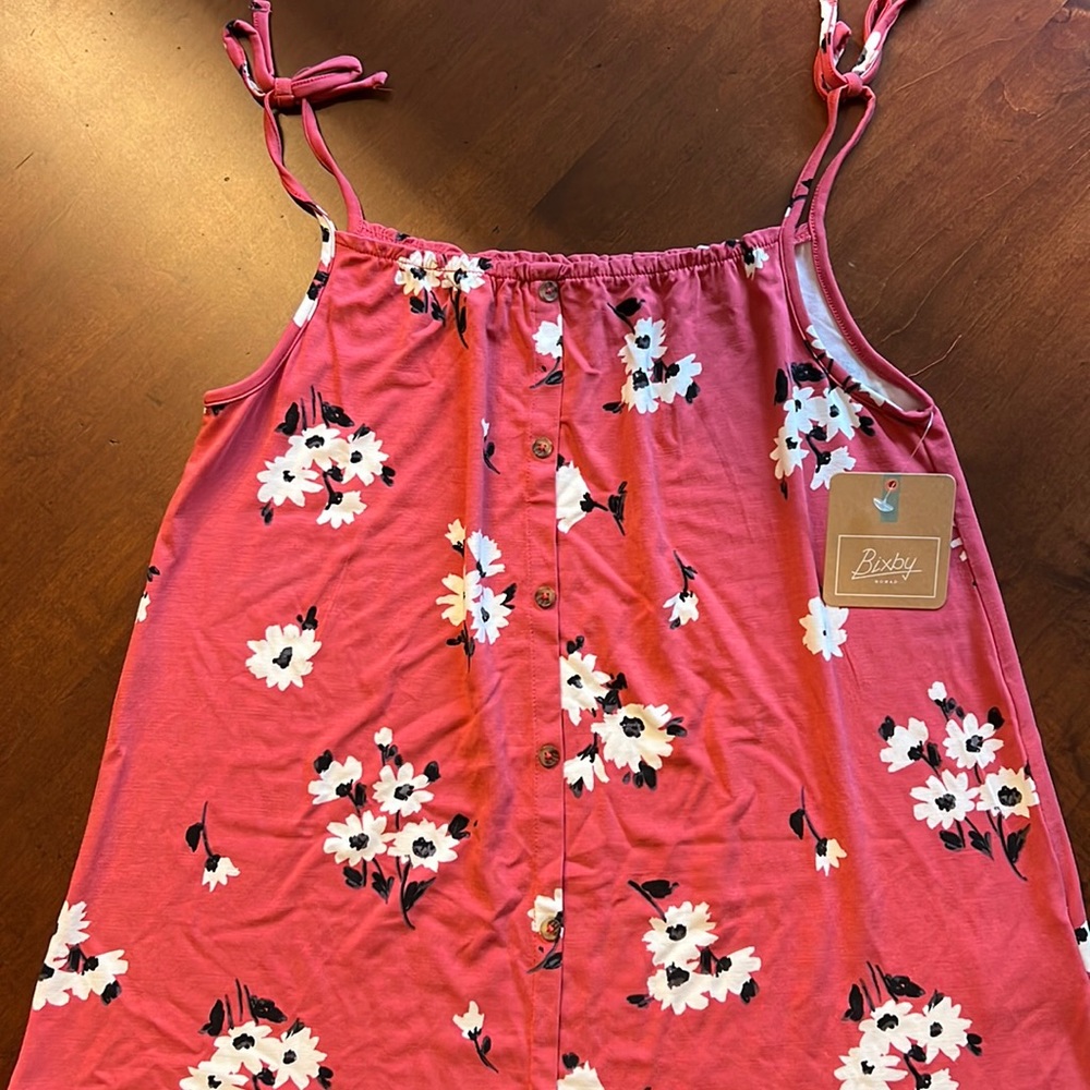 Pink swing thin strap tank